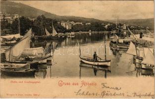 1904 Abbazia, Opatija; Hafen und Landungsplatz / port, dock (fl)