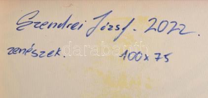 Szendrei József (1989-): Zenészek. Olaj, vászon. Hátoldalon jelzett. 100x75 cm