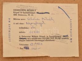 Schéner Mihály (1923-2009): Napraforgók. Olaj, farost, jelzett. Hátoldalán Debreceni Műhely Képző- é...