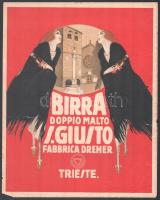 cca 1900 Dreher olasz reklám plakát. Szecessziós litográfia. Szakadásokkal 24x30 cm