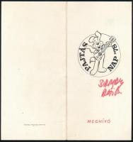 Dargay Attila (1927-2009) Balázs Béla-díjas, Érdemes és Kíváló Művész, magyar rajzfilmrendező autogr...