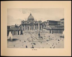 cca 1910 Ricordo di Roma, album 36 db különféle városképpel, sérült papírkötésben, 15x20 cm