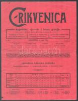 1914 Crikvenica fürdőházi értesítő, 12p