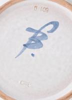 Női fejes kerámia tál, jelzett, hibátlan, d: 34 cm