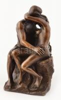 Rodin: A csók. Kis méretű másolata, bronz, m: 12,5 cm