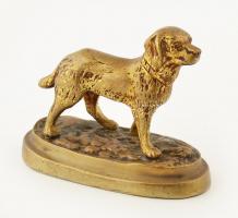 Kutya, bronz, csavar hiányok, m: 8 cm
