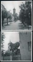 cca 1960 Gyöngyös, utcaképek, 12 db fotó, némelyik kissé hullámos, 11×12 cm