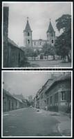 cca 1960 Gyöngyös, utcaképek, 12 db fotó, némelyik kissé hullámos, 11×12 cm