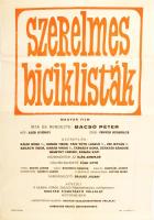 1965 Szerelmes biciklisták magyar film plakátja, hajtott, 84×60 cm
