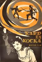 1959 Kard és kocka magyar film plakátja, hajtott, 84×60 cm