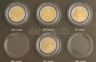 DN "Magyar Századok" 11xklf aranyozott Cu emlékérem tanúsítványokkal, a sorozat gyűjtői ma...