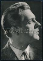 Tomanek Nándor (1922-1988) kétszeres Jászai Mari-díjas színművész aláírása az őt ábrázoló fotó hátol...