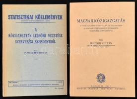 2 db Magyary Zoltán mű reprintje: A közigazgatás legfőbb vezetési szervezési szempontból. Magyar közigazgatás Bp., 1942. M kir Egyetemi ny.