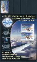 A Nemzetközi Polgári Repülési Szervezet fennállásának 65. évfordulója bélyeg + blokk