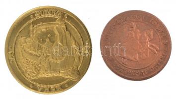 DN "Sümeg vára" 2xklf Cu és aranyozott fém emlékérem (22mm, 28mm) T:1,2