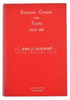 John S. Davenport: European Crowns and Talers since 1800. - Második kiadás, 1964-es árlista melléklettel. Spink & Son Ltd., London, 1964. Használt, jó állapotú könyv, a keménykötéses borító egy helyen benyomódott, foltos.