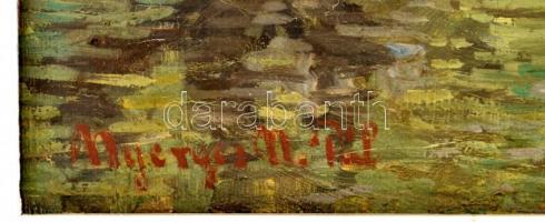 Nyerges Pál (1914-1987): Tópart. Olaj, Vászon, jelzett, 50x64 cm