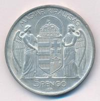1939. 5P Ag "Horthy balra" T:2 patina Adamo P8.2