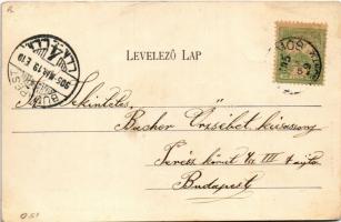 1905 Perjámos, Periam; vasútállomás, Vasút utca, Iskola, plébániatemplom az ófaluban. Friedmann Józs...