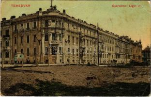 1911 Temesvár, Timisoara; Gyárváros, Liget út / street view (EB)