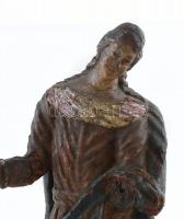 Szent szobra. Faragott fa, XVIII. sz. festett, szú nyomokkal. 41 cm CSAK SZEMÉLYES ÁTVÉTEL, NEM POST...