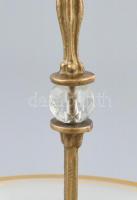 Sütemény kínáló tál. Réz, savmart üveg, kristály. XIX.sz. aranyozott, kopásokkal