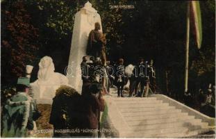 1907 Karánsebes, Caransebes; Király szobor koszorúzás, szoboravatás, I. Ferenc József. Perlfaster H. és fia / Königs-Denkmal / Monumentul Majestätii Sale / inauguration of the statue of Franz Joseph I of Austria (r)