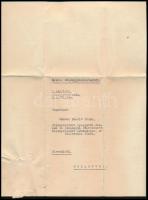 1935 Fabinyi Tihamér (1890-1953) m .kir. pénzügyminiszter aláírása gépelt állampénztári igazgatói ki...