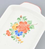 Gránit pálinkás kínáló készlet. 4 csésze, tálca, Kézzel festett, jelzett, hibátlan