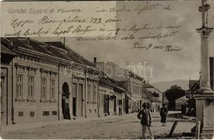 1903 Lippa, Lipova; utca, üzletek. Zeitler Lajos kiadása / street view, shops (fa)