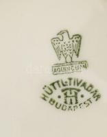 Hüttl Tivadar - Aquincum mokkás csésze aljjal. Kézzel festett, jelzett, minimális kopással