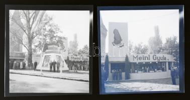 cca 1940 Meinl és Franck pavilonok a BNV-n, 2 db fotónegatív, 6×6 cm