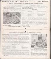 1961 Amerikai falinaptár, receptekkel, dekoratív illusztrációkkal, 34x28,5 cm