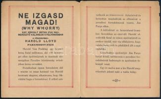 cca 1926 Ne izgasd magad! (Why worry!), főszerepben: Harold Lloyd, Paramount, Fanamet Filmforgalmi R...