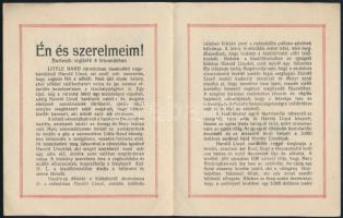 cca 1926 Én és a szerelmeim, burleszk vígjáték 8 felvonásban, főszerepben: Harold Lloys, Paramount v...
