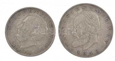 1948. 10Ft Ag "Széchenyi" + 20Ft Ag "Táncsics" T:2- patina, ph
Adamo EM2, EM3