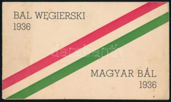1936 Lengyel-magyar bál, Gömbös Gyula védnöksége alatt, meghívó, kissé foltos, 12,5x21 cm