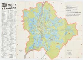 cc 1980 Fővárosi mozik térképe, 32x47,5 cm