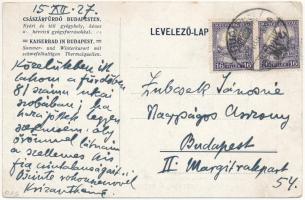 1927 Budapest II. Császár fürdő, étterem belső pincérekkel (r)