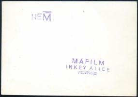 Inkey Alice(1940-): Garas Dezső és Pécsi Sándor, film fotó, pecséttel jelzett, 9x13 cm