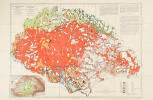 cca 1920-40 Magyarország néprajzi térképe a népsűrűség alapján, ún. Vörös térkép. Szerk.: Gróf Teleki Pál. 1: 1.000.000. Bp.. Hajtva, sérült, 94,5x62,5 cm