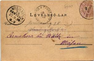 1898 (Vorläufer) Győr, Újváros, zsinagóga, Kisfaludy szobor, Püspökvár és Karmelita templom, Állami ...