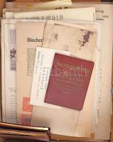 Egy nagyobb doboznyi vegyes papírrégiség, közte Antal Márta olimpikon fényképei, Magyar Siemens-Schu...