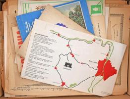 Egy nagyobb doboznyi vegyes papírrégiség, közte Antal Márta olimpikon fényképei, Magyar Siemens-Schu...