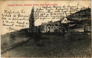 1909 Badacsony, Szegedy Róza és Kisfaludy Sándor háza. Mérei Ignác kiadása (ragasztónyom / glue marks)