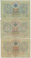 Orosz Birodalom 1909-1912. (1905) 3R (2x) Szign.: Konshin + 1912-1917. (1905) 3R Szign.: Shipov T:II...