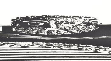 Joseph Kádár (1936-2019): "L'Horizontalisme", 1994. Szitanyomat, papír, jelzett. 19/1...