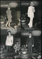 cca 1960-1980 Női és férfi divat, 4 db fotó, 15x10,5 cm