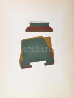 Mark (Márkus), Anna (1928-): Geometrikus kompozíció, 1990. Szitanyomat, papír, jelzett, művészpéldány E.A. jelzéssel. 46x34 cm / screenprint on paper, artists proof