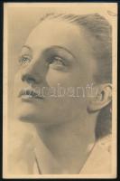 cca 1930 Bulla Elma (1913-1980) színésznő, hátoldalán feliratozott fotó, ragasztónyomokkal, 14x9 cm